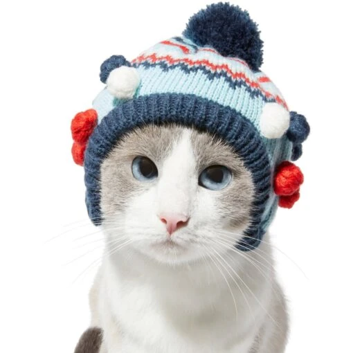 Frisco Pom Pom Dog & Cat Knitted Hat -Cat Supply Store 276307 PT3. AC SS1800 V1631303197