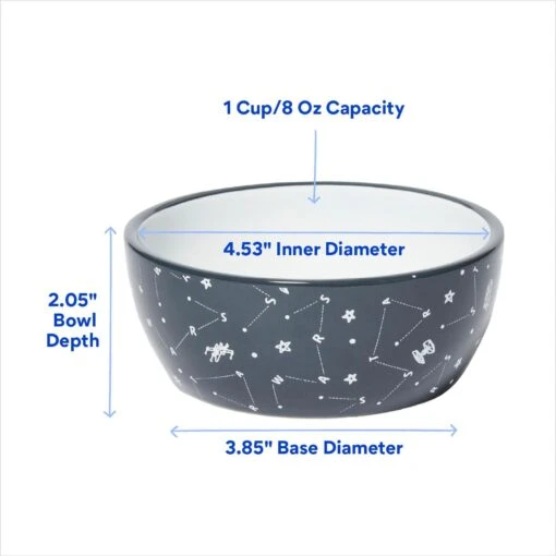 STAR WARS Navy Constellations No-Skid Ceramic Cat Bowl -Cat Supply Store 280656 PT1. AC SS1800 V1692728194