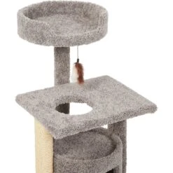 Frisco 37-in Real Carpet Cat Tree With Condo, Grey -Cat Supply Store 282755 PT3. AC SS1800 V1621949298