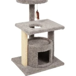 Frisco 37-in Real Carpet Cat Tree With Condo, Grey -Cat Supply Store 282755 PT4. AC SS1800 V1621949342