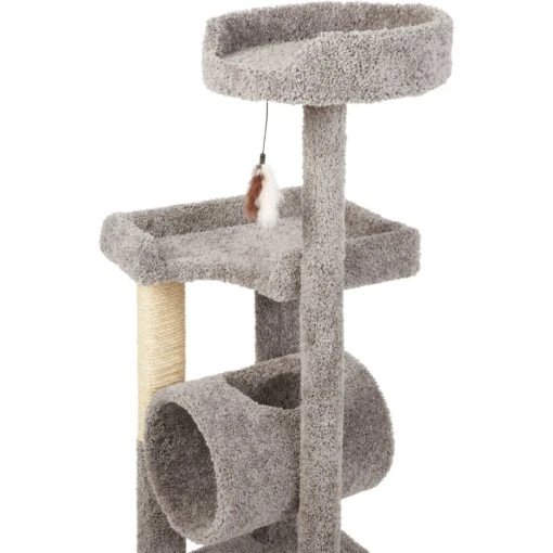 Frisco 54-in Real Carpet Cat Tree With Tunnel And Square Perches -Cat Supply Store 282767 PT3. AC SS1800 V1621949643