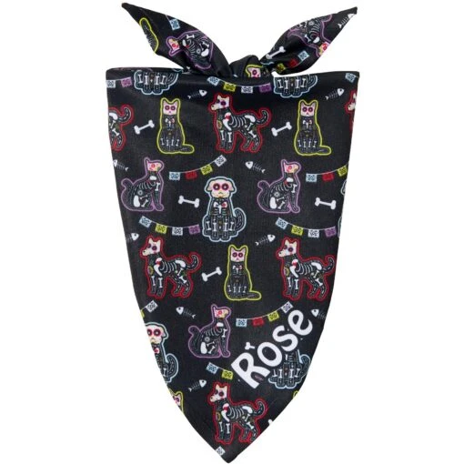 Frisco Dia De Los Muertos Personalized Dog & Cat Bandana -Cat Supply Store 287052 MAIN. AC SS1800 V1623245851