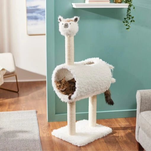 Frisco Animal Series Cat Tunnel With Scratching Post, Llama -Cat Supply Store 289345 MAIN. AC SS1800 V1633012160