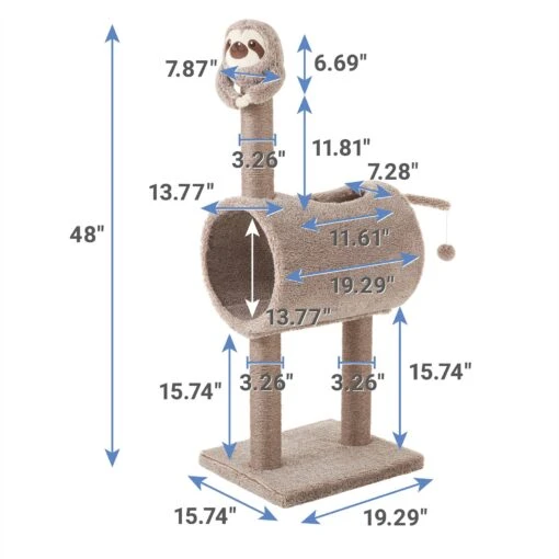 Frisco Animal Series Cat Tunnel With Scratching Post, Sloth -Cat Supply Store 289346 PT1. AC SS1800 V1631047332
