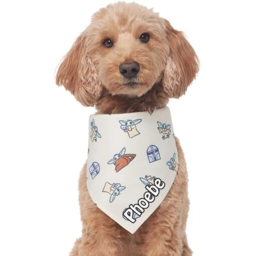 STAR WARS THE MANDALORIAN GROGU Doodle Print Personalized Dog & Cat Bandana -Cat Supply Store 290166 PT3. AC SS1800 V1671228275