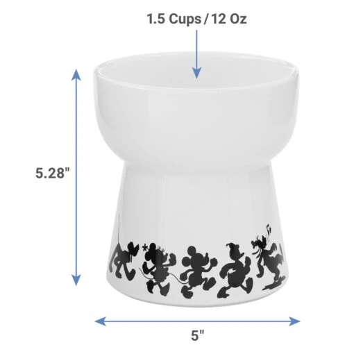 Disney Mickey Mouse Tall Shape Non-Skid Elevated Ceramic Cat Bowl -Cat Supply Store 291403 PT1. AC SS1800 V1634062581