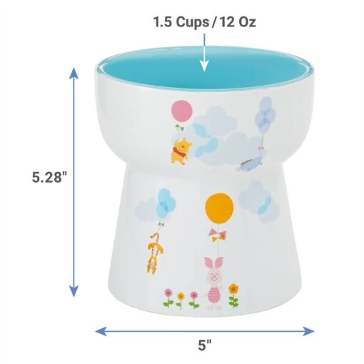 Disney Winnie The Pooh Tall Shape Non-Skid Elevated Ceramic Cat Bowl -Cat Supply Store 291407 PT1. AC SS1800 V1634062709