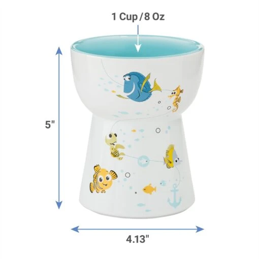 Pixar Finding Nemo Tall Shape Non-Skid Elevated Ceramic Cat Bowl -Cat Supply Store 291430 PT1. AC SS1800 V1634062754