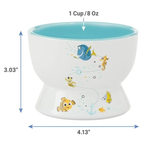 Pixar Finding Nemo Short Shape Non-Skid Elevated Ceramic Cat Bowl -Cat Supply Store 291431 PT1. AC SS1800 V1634062361