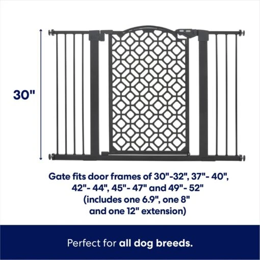 Frisco Metal Geometric Pattern Extra Wide Auto-close Dog Gate -Cat Supply Store 299512 PT1. AC SS1800 V1625852515