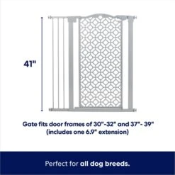 Frisco Metal Geometric Pattern Extra Tall Auto-close Dog Gate -Cat Supply Store 299514 PT1. AC SS1800 V1625852497