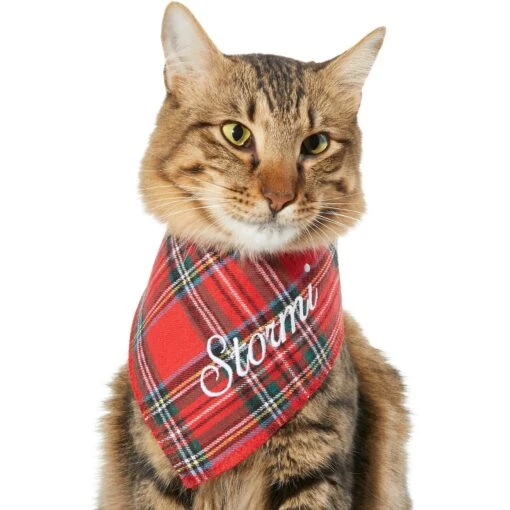 Frisco Tartan Plaid Embroidered Personalized Dog & Cat Bandana -Cat Supply Store 301157 PT7. AC SS1800 V1628535770