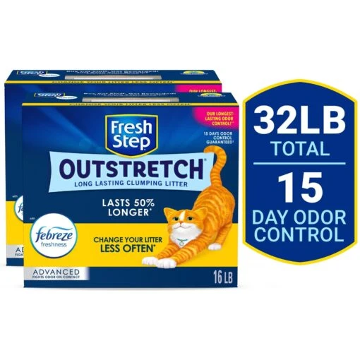 Fresh Step Outstretch Advanced Concentrated Febreze Freshness Scented Clumping Clay Cat Litter -Cat Supply Store 308951 MAIN. AC SS1800 V1694454599