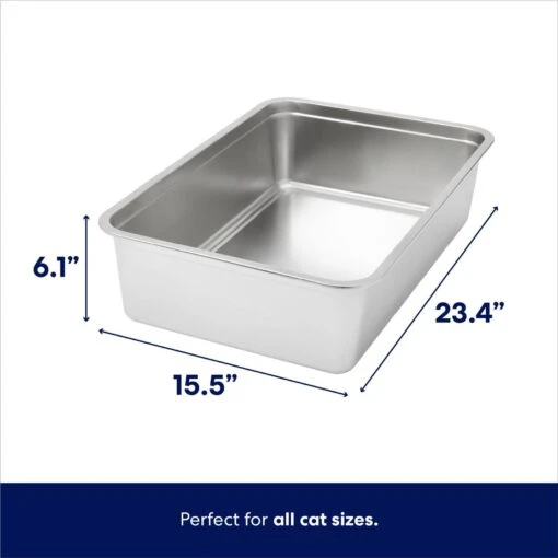 Frisco Stainless Steel Cat Litter Box -Cat Supply Store 309857 PT1. AC SS1800 V1675279579