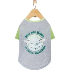 STAR WARS THE MANDALORIAN GROGU "Doesn't Listen" Dog & Cat Raglan T-shirt -Cat Supply Store 311884 PT4. AC SS1800 V1643328443