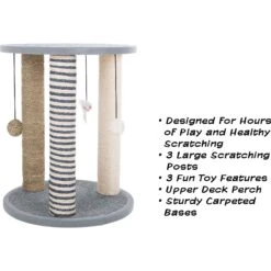 Pet Adobe 19.25-in Polyester Cat Scratching Post With Toys -Cat Supply Store 314975 PT2. AC SS1800 V1626392473