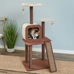 Two By Two The Redwood 53-in Cat Tree & Condo, Beige/Brown -Cat Supply Store 316946 PT3. AC SS1800 V1642647688