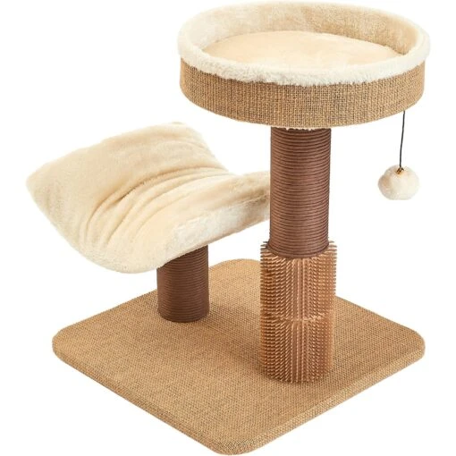 Two By Two The Yaupon 21.5-in Cat Tree & Lounger, Beige -Cat Supply Store 316950 PT1. AC SS1800 V1642636286