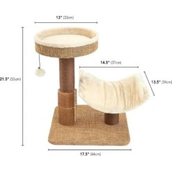 Two By Two The Yaupon 21.5-in Cat Tree & Lounger, Beige -Cat Supply Store 316950 PT2. AC SS1800 V1642646824