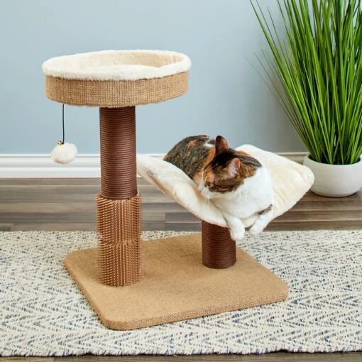 Two By Two The Yaupon 21.5-in Cat Tree & Lounger, Beige -Cat Supply Store 316950 PT3. AC SS1800 V1642649525