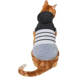 Frisco Gray Striped Dog & Cat Hoodie -Cat Supply Store 317305 PT2. AC SS1800 V1646434346