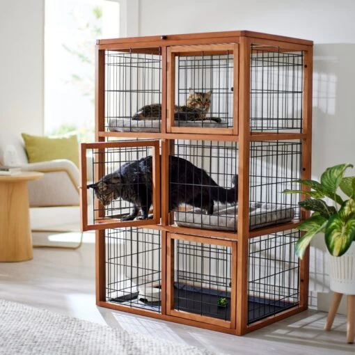 Frisco Collapsible Wood & Wire Cat Cage Playpen, 3 Level -Cat Supply Store 323215 MAIN. AC SS1800 V1645473422