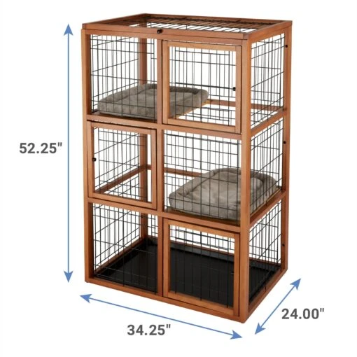 Frisco Collapsible Wood & Wire Cat Cage Playpen, 3 Level -Cat Supply Store 323215 PT1. AC SS1800 V1645736502