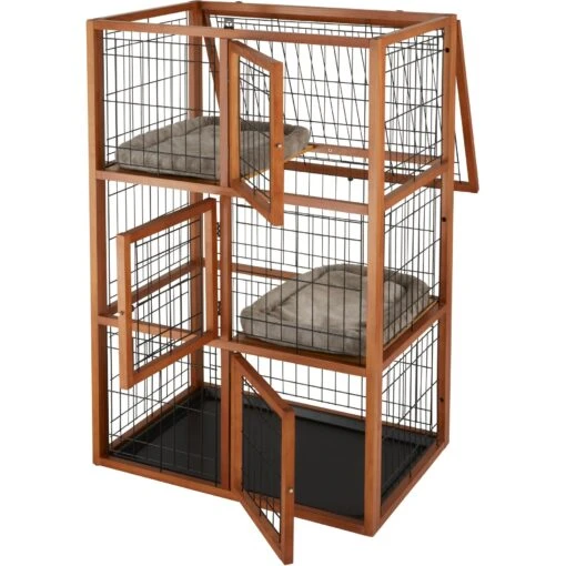 Frisco Collapsible Wood & Wire Cat Cage Playpen, 3 Level -Cat Supply Store 323215 PT3. AC SS1800 V1645497221