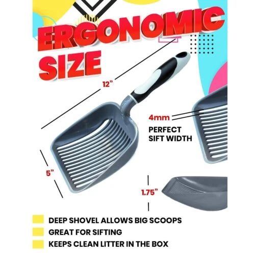 IPrimio Deep Shovel Cat Litter Scooper, X-Large -Cat Supply Store 352822 PT4. AC SS1800 V1642529506