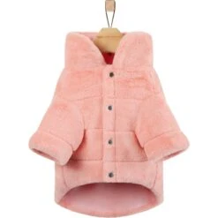 Frisco Lightweight Faux Fur Pink Puffer Dog & Cat Coat -Cat Supply Store 353869 PT5. AC SS1800 V1659726716