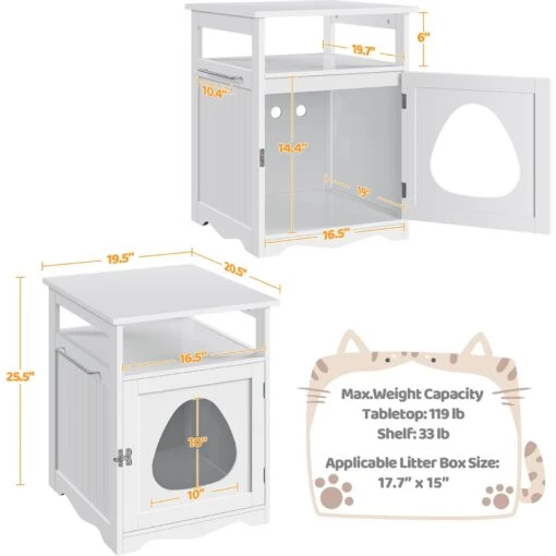 Yaheetech End Table Cat Litter Box Enclosure With Wooden Structure Open Shelf -Cat Supply Store 354090 PT2. AC SS1800 V1697758535