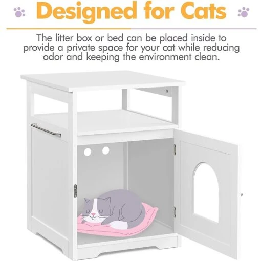 Yaheetech End Table Cat Litter Box Enclosure With Wooden Structure Open Shelf -Cat Supply Store 354090 PT5. AC SS1800 V1639760803