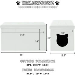 Sweet Barks Designer Enclosure Hidden Washroom Bench Ottoman Cat Litter Box -Cat Supply Store 354508 PT2. AC SS1800 V1640044595