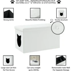 Sweet Barks Designer Enclosure Hidden Washroom Bench Ottoman Cat Litter Box -Cat Supply Store 354508 PT4. AC SS1800 V1640043687