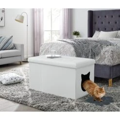 Sweet Barks Designer Enclosure Hidden Washroom Bench Ottoman Cat Litter Box -Cat Supply Store 354508 PT5. AC SS1800 V1640044043