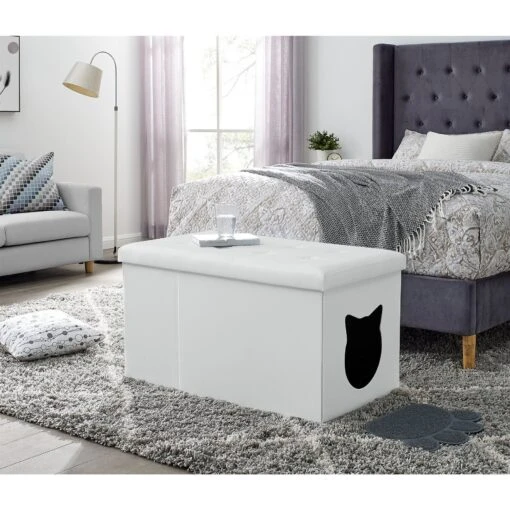 Sweet Barks Designer Enclosure Hidden Washroom Bench Ottoman Cat Litter Box -Cat Supply Store 354508 PT6. AC SS1800 V1640040397