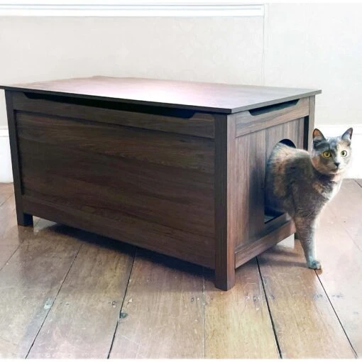 Designer Pet Products Parker Designer Wood Catbox Furniture Litter Box Enclosure, 36-in -Cat Supply Store 362058 PT3. AC SS1800 V1643210788