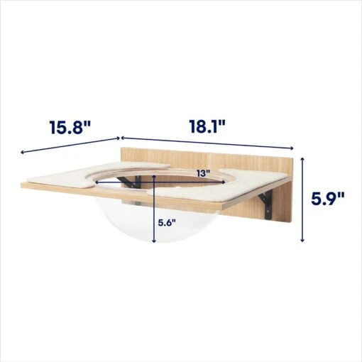 Frisco Acrylic Bowl Wall Mounted Cat Wall Shelf -Cat Supply Store 373439 PT1. AC SS1800 V1673462108