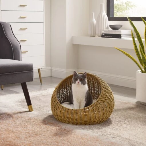 Sam's Pets Nala Wicker Cat Bed, Brown -Cat Supply Store 373519 MAIN. AC SS1800 V1647636722