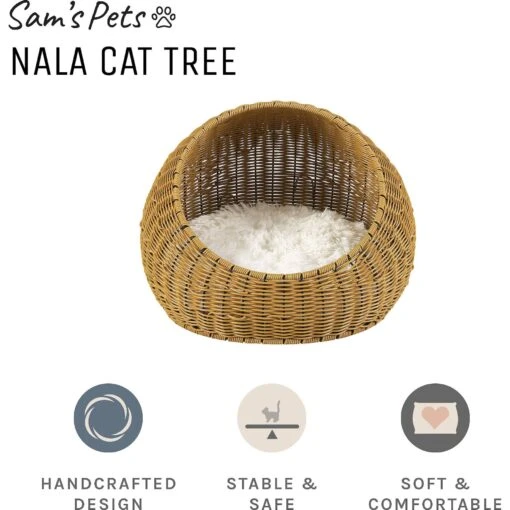 Sam's Pets Nala Wicker Cat Bed, Brown -Cat Supply Store 373519 PT1. AC SS1800 V1647638236