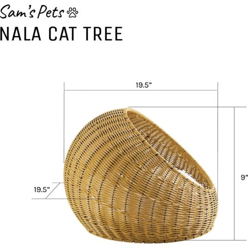 Sam's Pets Nala Wicker Cat Bed, Brown -Cat Supply Store 373519 PT8. AC SS1800 V1647640650