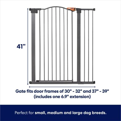 Frisco Outdoor Steel Arch Extra Tall Auto-Close Dog Gate -Cat Supply Store 507102 PT1. AC SS1800 V1668737488