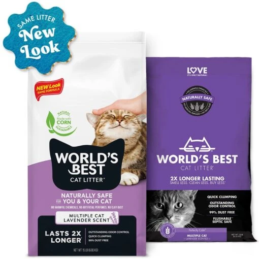 World's Best Lavender Scented Clumping Corn Cat Litter -Cat Supply Store 52448 PT1. AC SS1800 V1598662555