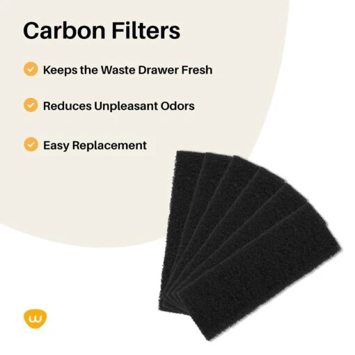 Litter-Robot 3 Cat Litter Box Carbon Filters, 6 Count -Cat Supply Store 535294 PT2. AC SS1800 V1657658791