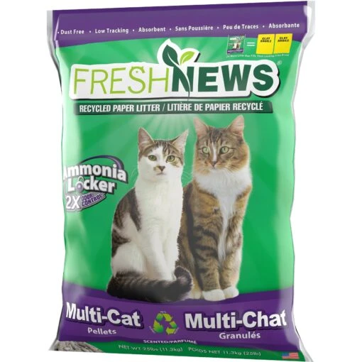 Fresh News Non-Clumping Scented Paper Cat Litter, 25-lb Bag -Cat Supply Store 539206 MAIN. AC SS1800 V1652821355