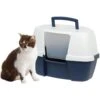 IRIS USA Hooded Corner Cat Litter Box With Front Door Flap -Cat Supply Store 645502 MAIN. AC SS1800 V1685468311