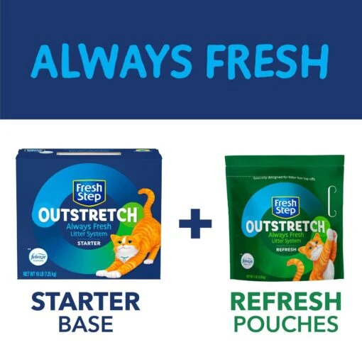 Fresh Step Outstretch Always Fresh Litter System, Starter Kit 16-lb Box & 7-lb Pouch -Cat Supply Store 645654 PT7. AC SS1800 V1694464706