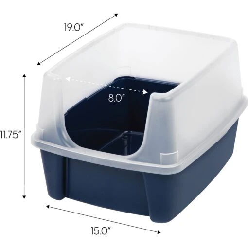 IRIS USA Open Top Litter Box With Scatter Shield -Cat Supply Store 65498 PT1. AC SS1800 V1680791882