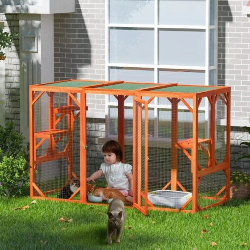 Coziwow Outdoor Wooden Cat Cage Playpen -Cat Supply Store 666030 PT2. AC SS1800 V1668457362