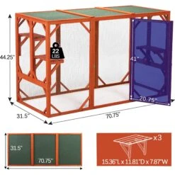 Coziwow Outdoor Wooden Cat Cage Playpen -Cat Supply Store 666030 PT4. AC SS1800 V1668456890